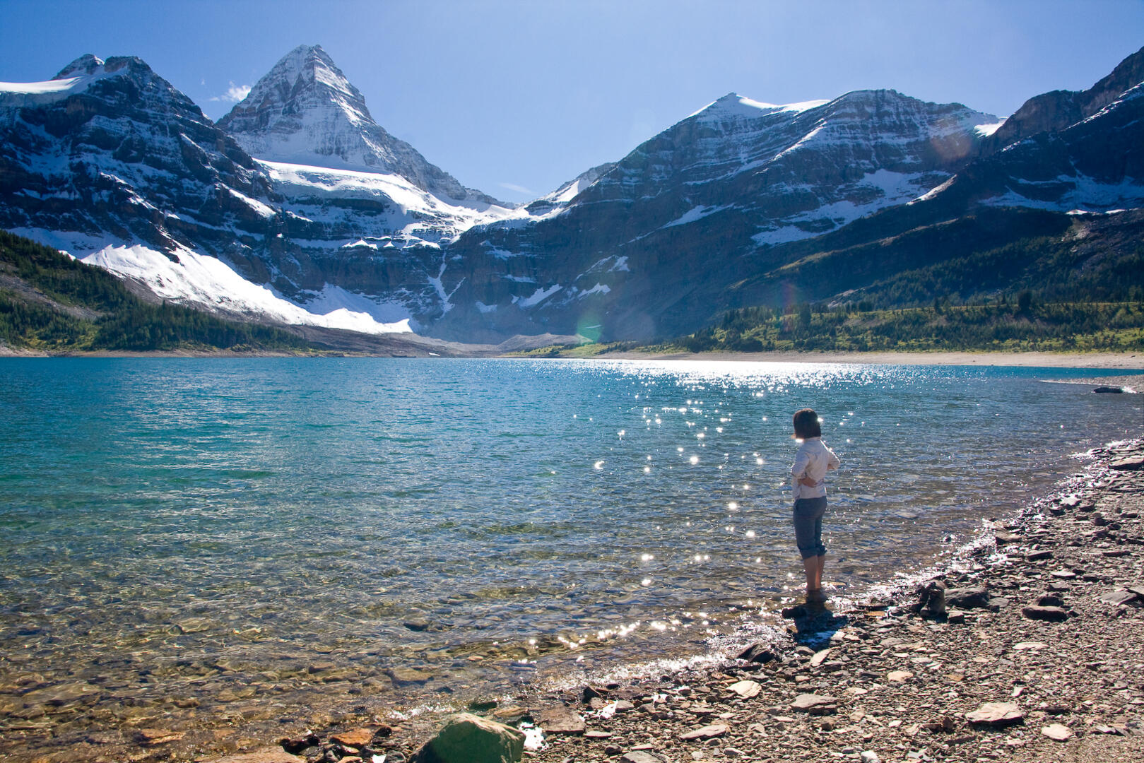 Hikers in Mount Assiniboine Provincial Park, Canada