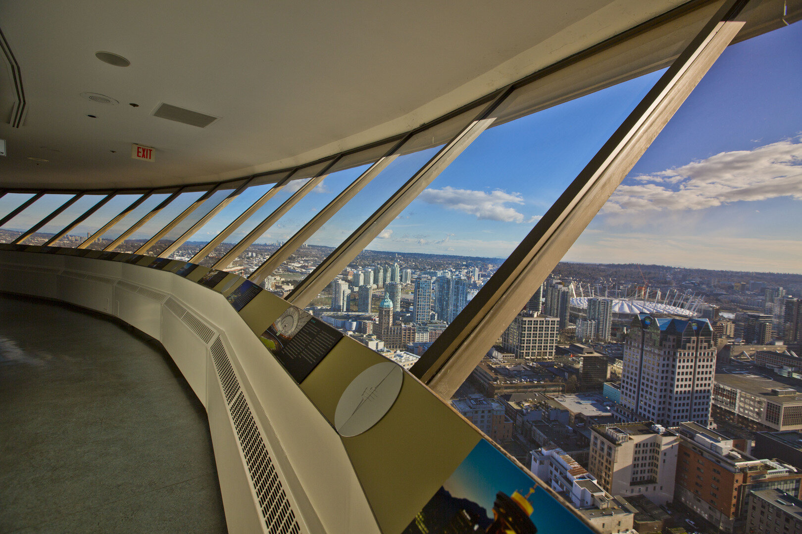 Vancouver Lookout observation deck with views over downtown and the harbour